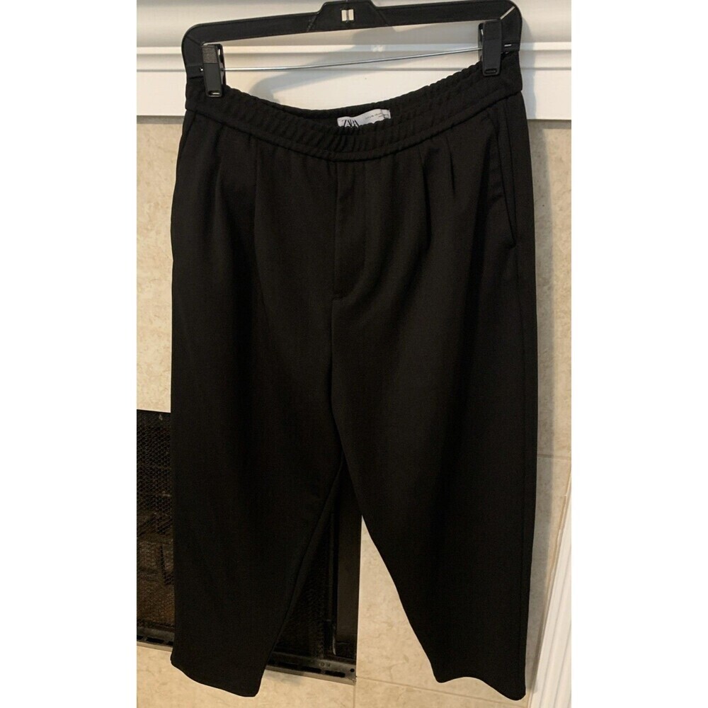 Zara Women's Black Balloon-Style Trousers, Size L-XL Zipper